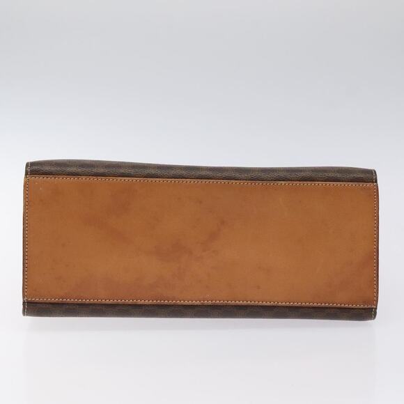 CELINE Macadam Canvas Hand Bag Pvc Leather Brown Gold - Picture 9 of 13